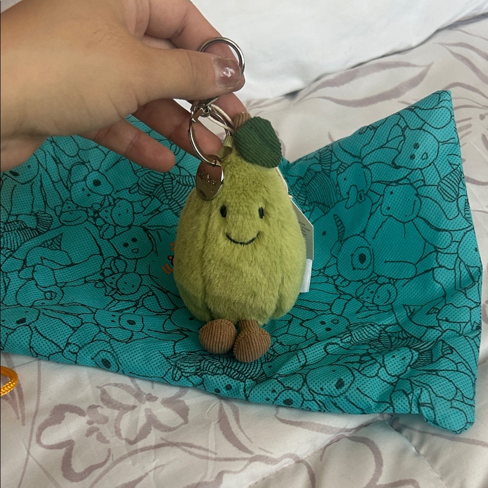 Plush Green Pear Keychain